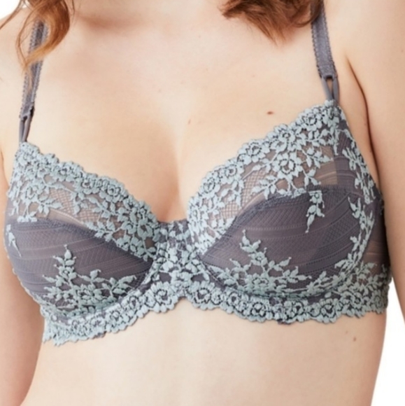💕EUC Wacoal Brand Intimates Ladie's Embrace Lace Unlined Underwire Lace Bra, 34 - Picture 2 of 10